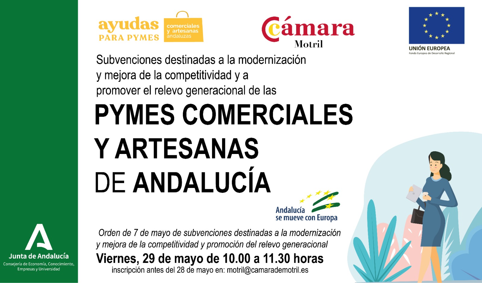 Presentación de las subvenciones destinadas a la modernización y mejora de la competitividad y promover el relevo generacional de las pymes comerciales y artesanas de Andalucía.